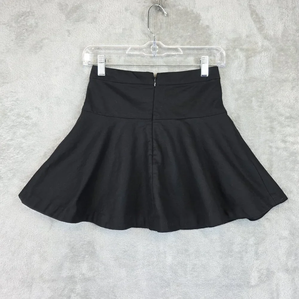 Kate Spade New York Skirt Girls 10 Black Skater Flare Short High Waist Stretch - Picture 2 of 8